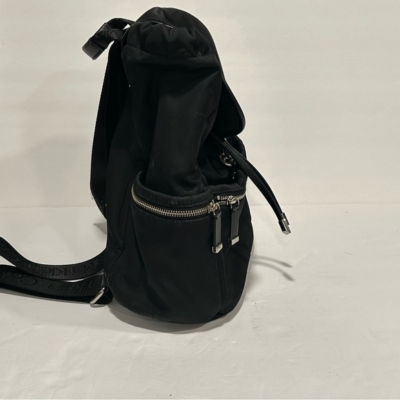 Calvin Klein Women’s black nylon backpack with silver accents, pockets - Picture 6 of 12